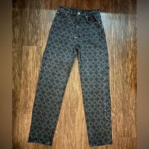 Ksubi Black Patterned Straight Leg Jeans